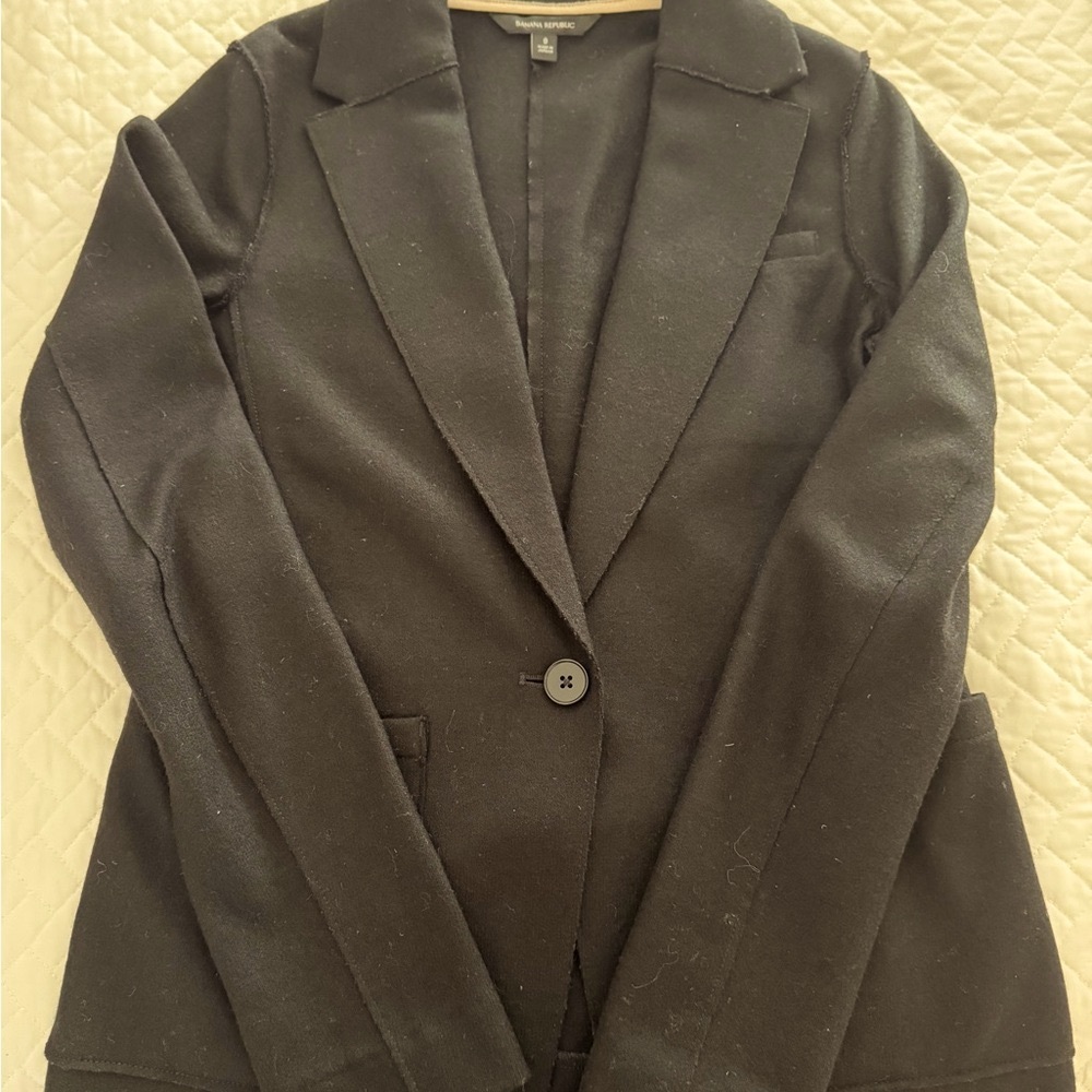 Banana Republic Black Wool Blazer Tailored Professional Jacket Size 0